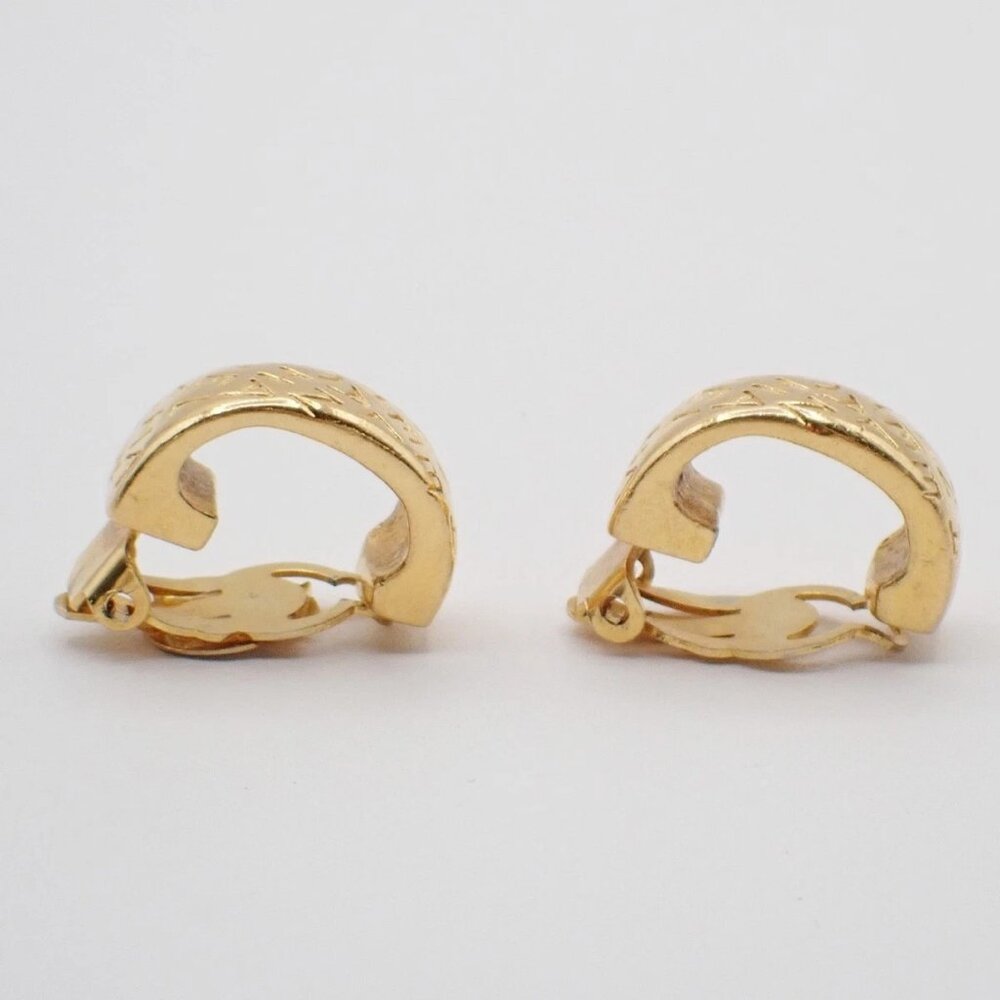 CHANEL CC Logo Earrings Clip-On GHW France 83RF992 - Picture 3 of 14